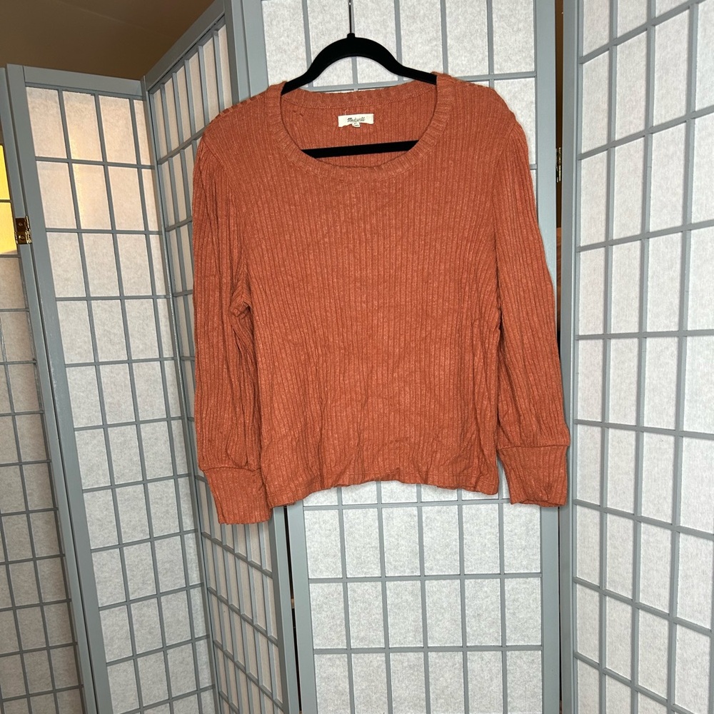 Madewell Burnt Orange Crew Neck Sweater